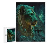 Puzzle 500 PCS pour Adolescents Golden Sphinx and Pyramid Night Scene Puzzles pour Adultes Jeux De Détente Décoration Parfaite Interaction Parent-Enfant 500 PCS