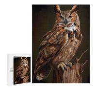 Puzzle 500 PCS pour Adolescents Great Horned Owl Casse-têtes pour Adultes Jeux Relaxants Analyse Et Logique Interaction Parent-Enfant 500 PCS
