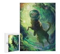 Puzzle 500 PCS pour Adolescents Green Space Cat Jeux De Puzzle Relaxants, Défi Difficile, Cadeaux Uniques pour Anniversaire Et Noël 500 PCS