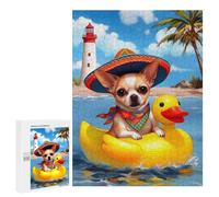 Puzzle 500 PCS pour Adolescents Happy Chihuahua Puzzle Adulte Jeu Manuel Décoration Intérieure Cadeaux Uniques pour Anniversaire Et Noël 500 PCS