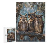 Puzzle 500 PCS pour Adolescents Hilarious Owls Sunglasses Casse-têtes pour Adolescents Analyse Et Logique Interaction Parent-Enfant Jeux Stimulants Jouets 500 PCS