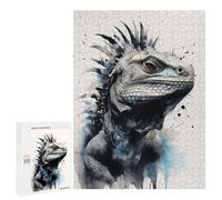Puzzle 500 PCS pour Adolescents Iguana Beauty Inked Lizard Puzzle Jeux De Famille Assemblage De Motifs Cadeaux Uniques pour Anniversaire Et Noël 500 PCS