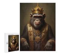 Puzzle 500 PCS pour Adolescents King Chimpanzee Puzzle Jeux De Famille Assemblage De Motifs Cadeaux Uniques pour Anniversaire Et Noël 500 PCS
