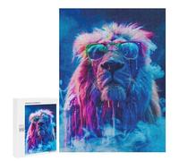 Puzzle 500 PCS pour Adolescents Lion in Colorful Paint Puzzle Adulte Jeu Manuel Décoration Intérieure Cadeaux Uniques pour Anniversaire Et Noël 500 PCS