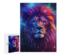 Puzzle 500 PCS pour Adolescents Lion Night Galaxy Aurora Puzzles pour Adultes Jeu Familial Décoration Intérieure pour Anniversaire, Noël 500 PCS