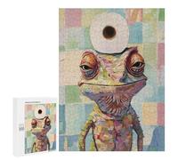 Puzzle 500 PCS pour Adolescents Lizard with Toilet Paper Puzzle Adulte Jeu Manuel Décoration Intérieure Cadeaux Uniques pour Anniversaire Et Noël 500 PCS