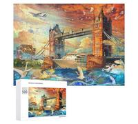 Puzzle 500 PCS pour Adolescents London Bridge Sunset Puzzle Puzzle pour Adultes, Jouet, Décoration Murale, Améliore La Mémoire, Aide À Exercer Le Cerveau 500 PCS
