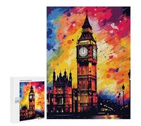 Puzzle 500 PCS pour Adolescents London's Vibrant Big Ben Puzzle pour Adolescents Améliore La Mémoire Défi À Compléter Amusant en Famille Et Soirée Jeux 500 PCS