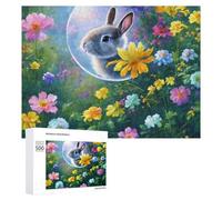 Puzzle 500 PCS pour Adolescents Magical Bunny Garden Puzzle pour Adultes, Jouet, Décoration Murale, Améliore La Mémoire, Aide À Exercer Le Cerveau 500 PCS