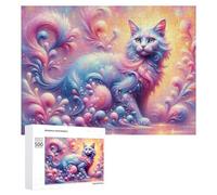 Puzzle 500 PCS pour Adolescents Magical Fantasy Cat Art Puzzles pour Adultes Jeu Familial Course De Vitesse Manuelle Cadeaux Anti-Stress 500 PCS