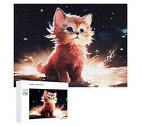 Puzzle 500 PCS pour Adolescents Magical Kitten in Flames Puzzle pour Adultes, Jouet, Décoration Murale, Améliore La Mémoire, Aide À Exercer Le Cerveau 500 PCS