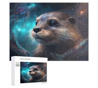 Puzzle 500 PCS pour Adolescents Magical Otter in Fantasy Light Puzzles pour Adultes Jeu Familial Course De Vitesse Manuelle Cadeaux Anti-Stress 500 PCS