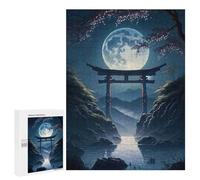 Puzzle 500 PCS pour Adolescents Moonlight dans Torii Gate Puzzle pour Adultes Jouet Décoration Murale Dur Dur Rentable Compléter 500 PCS