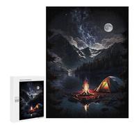 Puzzle 500 PCS pour Adolescents Moonlit Campfire Reflections Puzzles pour Adultes Jeux De Détente Décoration Parfaite Interaction Parent-Enfant 500 PCS