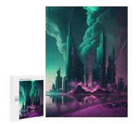 Puzzle 500 PCS pour Adolescents Neon Cityscape Future Metropolis -2 Puzzles pour Adultes Jeux De Détente Décoration Intérieure Cadeaux Uniques pour Anniversaire Et Noël 500 PCS