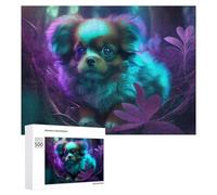 Puzzle 500 PCS pour Adolescents Neon Forest Pup Puzzles pour Adultes Jeu Familial Course De Vitesse Manuelle Cadeaux Anti-Stress 500 PCS