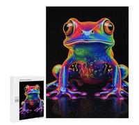 Puzzle 500 PCS pour Adolescents Neon Frog Puzzles pour Adultes Jeux Relaxants Décoration Intérieure Cadeaux Uniques pour Anniversaire Et Noël 500 PCS