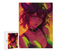 Puzzle 500 PCS pour Adolescents Neon Oni Demon Anime Girl Puzzle Jeux De Famille Assemblage De Motifs Cadeaux Uniques pour Anniversaire Et Noël 500 PCS