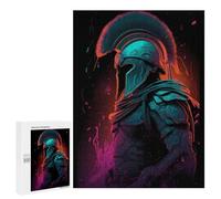 Puzzle 500 PCS pour Adolescents Neon Warrior Armor Illustration Puzzle Adulte Jeu Manuel Décoration Intérieure Cadeaux Uniques pour Anniversaire Et Noël 500 PCS