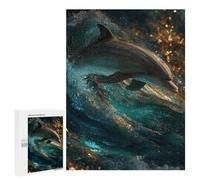 Puzzle 500 PCS pour Adolescents Oceanic Wonder Dolphin in Motion Puzzle pour Adolescents Améliore La Mémoire Défi À Compléter Amusant en Famille Et Soirée Jeux 500 PCS