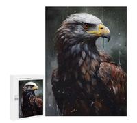 Puzzle 500 PCS pour Adolescents Oil Paint Eagle Portrait Puzzle Jeux De Famille Assemblage De Motifs Cadeaux Uniques pour Anniversaire Et Noël 500 PCS