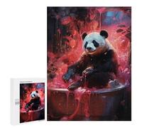 Puzzle 500 PCS pour Adolescents Panda in A Bubble Bath Puzzles pour Adultes Jeu Familial Course De Vitesse Manuelle Cadeaux Anti-Stress 500 PCS