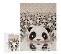 Puzzle 500 PCS pour Adolescents Panda Rain Animals Art Casse-têtes pour Adultes Jeux Relaxants Analyse Et Logique Interaction Parent-Enfant 500 PCS