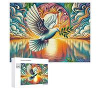 Puzzle 500 PCS pour Adolescents Peaceful Dove Reflections Puzzles pour Adultes Jeu Familial Course De Vitesse Manuelle Cadeaux Anti-Stress 500 PCS