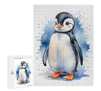 Puzzle 500 PCS pour Adolescents Penguin Watercolor Casse-têtes pour Adolescents Analyse Et Logique Interaction Parent-Enfant Jeux Stimulants Jouets 500 PCS