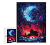 Puzzle 500 PCS pour Adolescents Piano Under A Cosmic Moon Jeux De Puzzle Relaxants, Défi Difficile, Cadeaux Uniques pour Anniversaire Et Noël 500 PCS