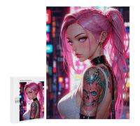 Puzzle 500 PCS pour Adolescents Pink Haired Anime Girl Posing Casse-têtes pour Adolescents Analyse Et Logique Interaction Parent-Enfant Jeux Stimulants Jouets 500 PCS