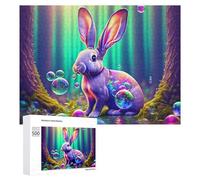 Puzzle 500 PCS pour Adolescents Rainbow Bunny Bubbles Fantasy Puzzle pour Adultes Jeu De Réflexion, Analyse Et Logique, Idéal comme Cadeau 500 PCS