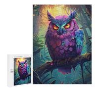Puzzle 500 PCS pour Adolescents Rainbow Owl Forest Puzzle pour Adolescents Améliore La Mémoire Défi À Compléter Amusant en Famille Et Soirée Jeux 500 PCS