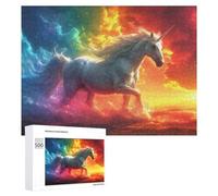 Puzzle 500 PCS pour Adolescents Rainbow Unicorn Fantasy Artwork Puzzle pour Adultes Jeu De Réflexion, Analyse Et Logique, Idéal comme Cadeau 500 PCS