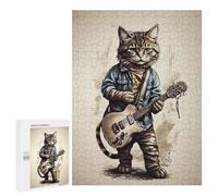 Puzzle 500 PCS pour Adolescents Rock Meowdy Puzzle Adulte Jeu Manuel Décoration Intérieure Cadeaux Uniques pour Anniversaire Et Noël 500 PCS