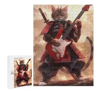 Puzzle 500 PCS pour Adolescents Samurai Cat Rock Star Puzzles pour Adultes : Améliorent La Mémoire, Difficiles Et Stimulants, Cadeaux De Noël Et d'anniversaire 500 PCS
