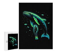 Puzzle 500 PCS pour Adolescents Scuba Diver and Whale Jeux De Puzzle Relaxants, Défi Difficile, Cadeaux Uniques pour Anniversaire Et Noël 500 PCS