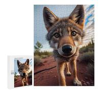 Puzzle 500 PCS pour Adolescents Selfie of A Young Wolf Jeux De Puzzle Relaxants, Défi Difficile, Cadeaux Uniques pour Anniversaire Et Noël 500 PCS