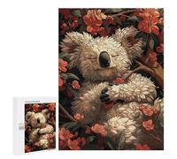 Puzzle 500 PCS pour Adolescents Sleeping Koala in Bloom Puzzles pour Adultes Jeux Relaxants Décoration Intérieure Cadeaux Uniques pour Anniversaire Et Noël 500 PCS