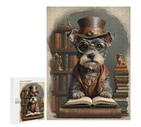 Puzzle 500 PCS pour Adolescents Smart Mini Schnauzer Dog Puzzle Jeux De Famille Assemblage De Motifs Cadeaux Uniques pour Anniversaire Et Noël 500 PCS