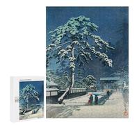 Puzzle 500 PCS pour Adolescents Snow at Ueno Puzzles pour Adultes Jeux De Détente Décoration Intérieure Cadeaux Uniques pour Anniversaire Et Noël 500 PCS