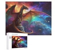 Puzzle 500 PCS pour Adolescents Space Dragon Fantasy Artwork Puzzles pour Adultes Jeux De Détente Décoration Parfaite Interaction Parent-Enfant 500 PCS