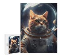 Puzzle 500 PCS pour Adolescents Spacesuit Astronaut Cat Puzzles pour Adultes Jeu Familial Décoration Intérieure pour Anniversaire, Noël 500 PCS