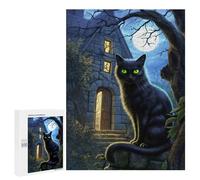 Puzzle 500 PCS pour Adolescents The Cat Haunting Gaze Puzzle Jeux De Famille Assemblage De Motifs Cadeaux Uniques pour Anniversaire Et Noël 500 PCS