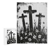 Puzzle 500 PCS pour Adolescents Three Crosses Puzzle Jeux De Famille Assemblage De Motifs Cadeaux Uniques pour Anniversaire Et Noël 500 PCS