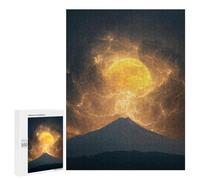 Puzzle 500 PCS pour Adolescents Thunderstorm Moonlit Mountain Puzzles pour Adultes : Améliorent La Mémoire, Difficiles Et Stimulants, Cadeaux De Noël Et d'anniversaire 500 PCS