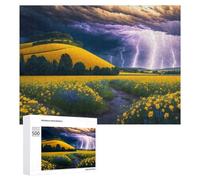 Puzzle 500 PCS pour Adolescents Thunderstorm Over Golden Fields Puzzle pour Adultes, Jouet, Décoration Murale, Améliore La Mémoire, Aide À Exercer Le Cerveau 500 PCS
