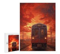 Puzzle 500 PCS pour Adolescents Train Sunset Journey Puzzle pour Adolescents Améliore La Mémoire Défi À Compléter Amusant en Famille Et Soirée Jeux 500 PCS