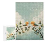 Puzzle 500 PCS pour Adolescents Two Birds on A Branch Puzzles pour Adultes Jeux De Détente Décoration Intérieure Cadeaux Uniques pour Anniversaire Et Noël 500 PCS