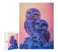 Puzzle 500 PCS pour Adolescents Two Owls on A Branch Puzzles pour Adultes Jeux Relaxants Décoration Intérieure Cadeaux Uniques pour Anniversaire Et Noël 500 PCS